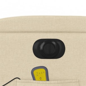 Fauteuil inclinable de massage électrique crème tissu