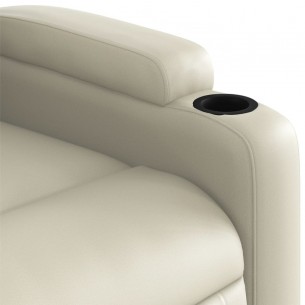 Fauteuil de massage inclinable électrique crème similicuir