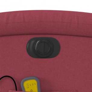 Fauteuil de massage inclinable électrique Rouge bordeaux Tissu