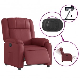 Fauteuil inclinable électrique Rouge bordeaux Similicuir