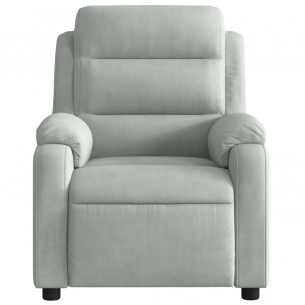 Fauteuil de massage inclinable gris clair velours
