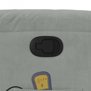Fauteuil de massage inclinable gris clair velours