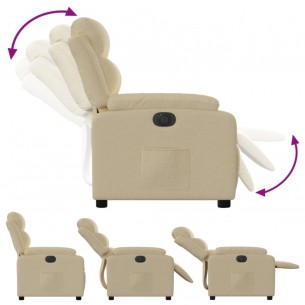 Fauteuil inclinable électrique Crème Tissu