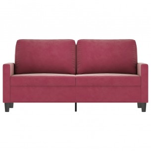 Canapé à 2 places Rouge bordeaux 140 cm Velours
