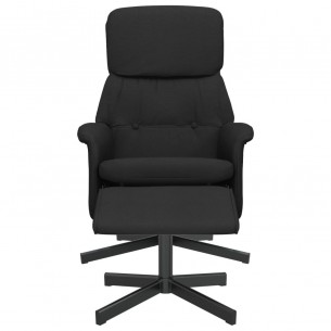 Fauteuil inclinable avec repose-pied noir tissu