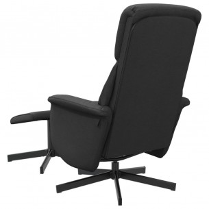 Fauteuil inclinable avec repose-pied noir tissu