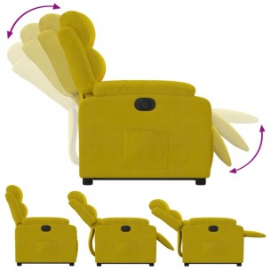 Fauteuil inclinable électrique jaune Velours