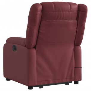 Fauteuil inclinable de massage Rouge bordeaux Similicuir
