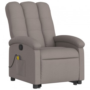Fauteuil inclinable de massage Taupe Tissu