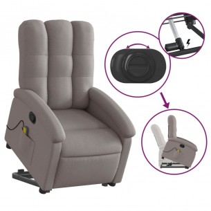 Fauteuil inclinable de massage Taupe Tissu