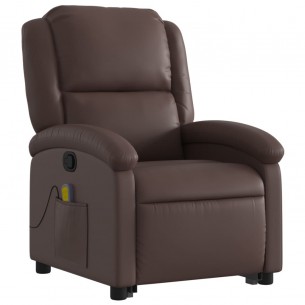 Fauteuil inclinable de massage Marron Similicuir