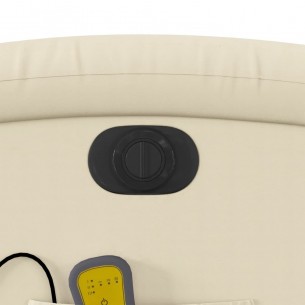 Fauteuil inclinable de massage électrique crème similicuir