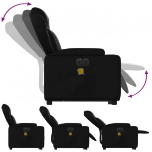Fauteuil inclinable de massage électrique noir similicuir