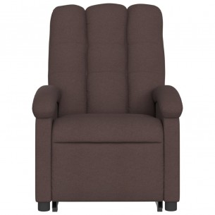 Fauteuil inclinable de massage électrique Marron foncé Tissu