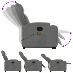 Fauteuil de massage inclinable Gris foncé Tissu
