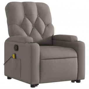 Fauteuil inclinable de massage Taupe Tissu
