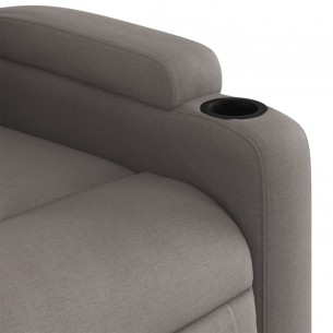 Fauteuil inclinable de massage Taupe Tissu