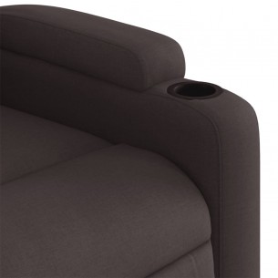 Fauteuil inclinable électrique marron foncé tissu
