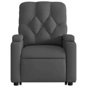 Fauteuil inclinable de massage électrique Gris foncé Tissu