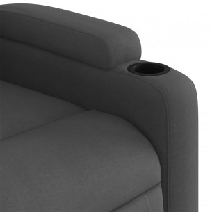 Fauteuil inclinable de massage électrique Gris foncé Tissu
