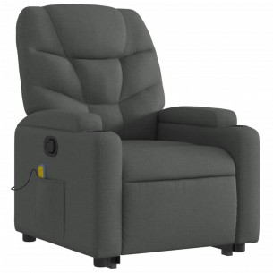 Fauteuil de massage inclinable Gris foncé Tissu