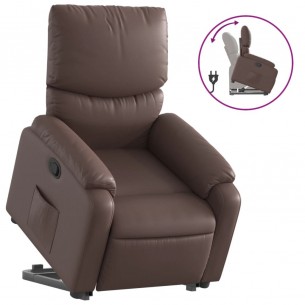 Fauteuil inclinable marron similicuir