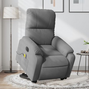 Fauteuil inclinable de massage électrique gris foncé