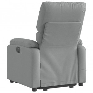 Fauteuil inclinable de massage électrique Gris clair Tissu