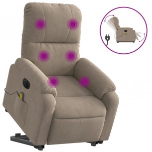 Fauteuil inclinable de massage électrique taupe