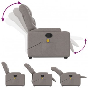 Fauteuil inclinable de massage Taupe Tissu