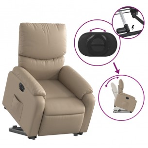 Fauteuil inclinable électrique cappuccino similicuir