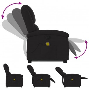 Fauteuil de massage inclinable Noir Tissu