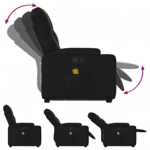 Fauteuil inclinable de massage électrique noir similicuir