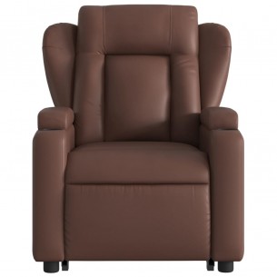 Fauteuil inclinable de massage électrique marron similicuir