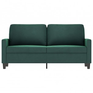 Canapé à 2 places Vert foncé 140 cm Velours