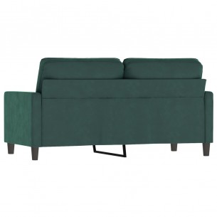 Canapé à 2 places Vert foncé 140 cm Velours
