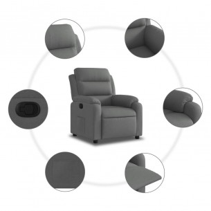 Fauteuil inclinable Gris foncé Tissu