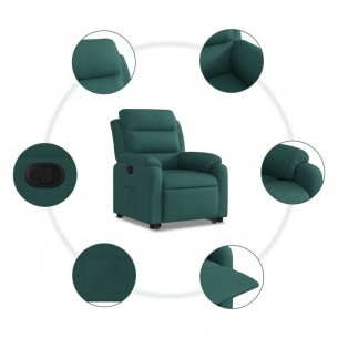 Fauteuil inclinable vert foncé tissu