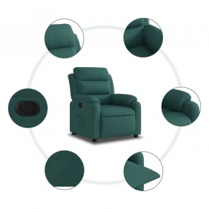 Fauteuil inclinable Vert foncé Tissu