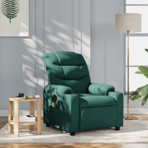 Fauteuil de massage inclinable Vert foncé Tissu