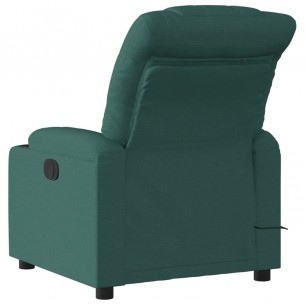 Fauteuil de massage inclinable Vert foncé Tissu
