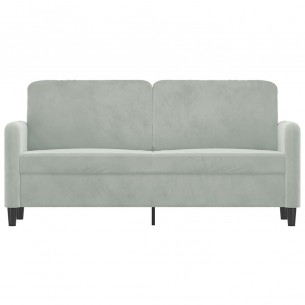 Canapé à 2 places Gris clair 140 cm Velours