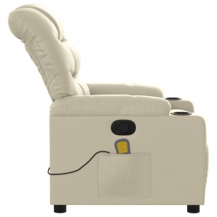 Fauteuil inclinable de massage Crème Similicuir