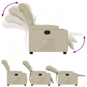 Fauteuil inclinable Crème Similicuir
