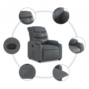 Fauteuil inclinable Gris Similicuir