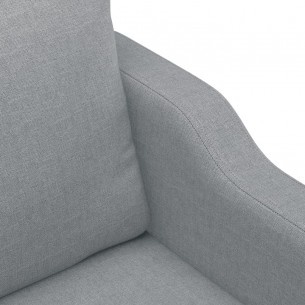 Canapé à 2 places Gris clair 140 cm Tissu