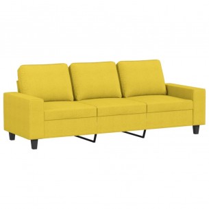 Ensemble de canapés 3 pcs jaune clair tissu