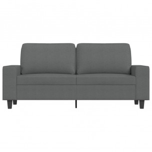 Canapé à 2 places Gris foncé 140 cm Tissu