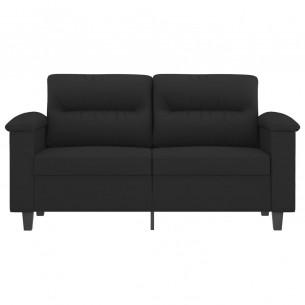 Canapé à 2 places Noir 120 cm Tissu microfibre
