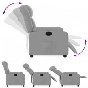 Fauteuil inclinable électrique Gris clair Tissu